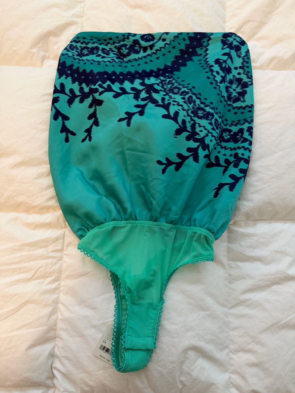 Free People Silk Tube Top Backless Bodysuit